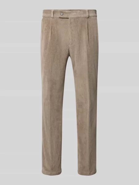 Spodnie o kroju slim fit z mieszanki bawełny w imitacji sztruksu model Cliffer' Zuitable