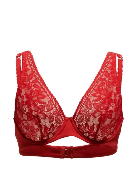 Sutien Wolford cu model floral din dantelă roșu