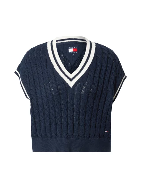 Tommy Jeans Pulover Bleumarin alb