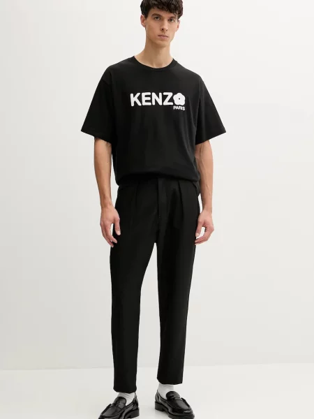 Футболка Kenzo в цветочек с принтом черная