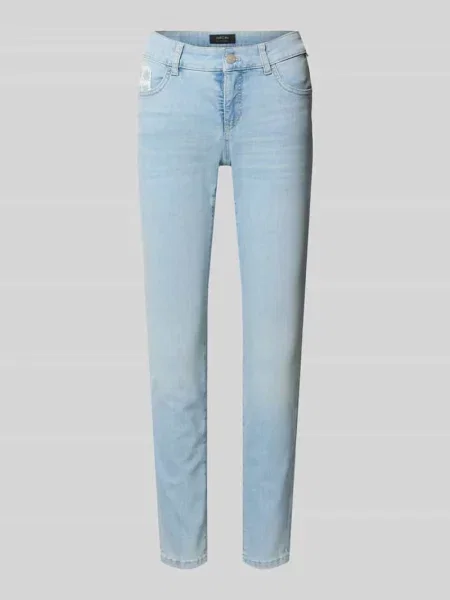 Jeansy o kroju slim fit z haftem Marc Cain