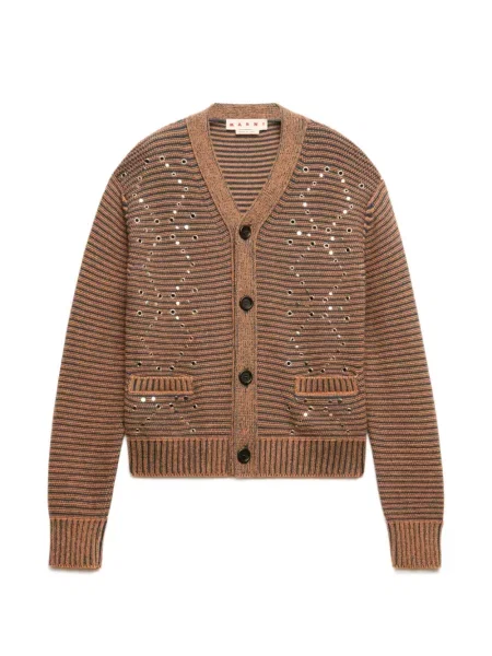 Cardigan Marni cu dungi maro