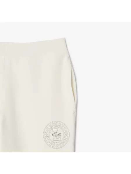Lacoste Spodnie Dresowe Double Face Piqué biały