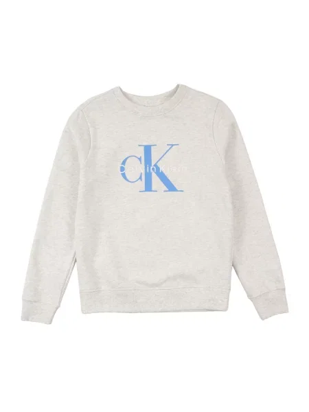 Calvin Klein Jeans Μπλούζα φούτερ αζούρ / γκρι μελανζέ λευκό