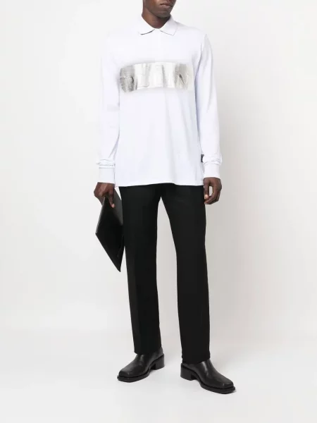 Raštuota polo marškinėliai Philipp Plein balta