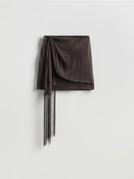 Юбка Reserved с бахромой коричневая