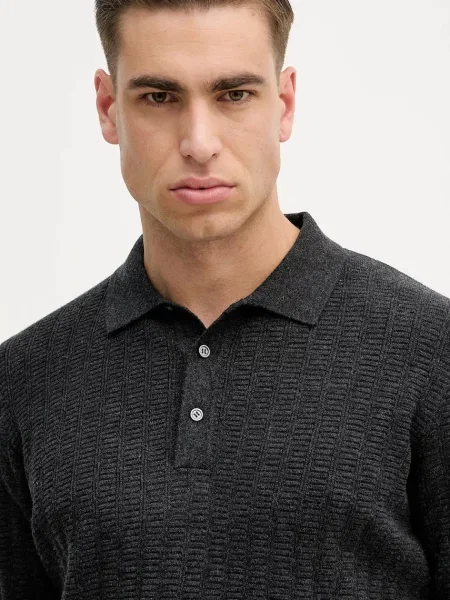 Шерстяной легкий свитер Barbour серый