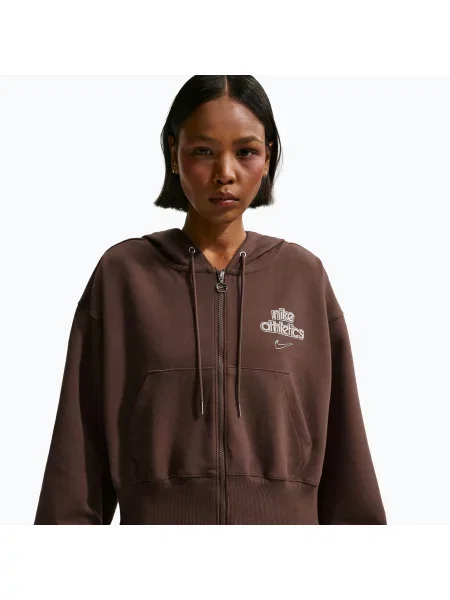 Дамски суитшърт Nike Phoenix Full-Zip Hoodie light chocolate кафяво