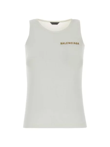 Top Balenciaga cu broderie alb
