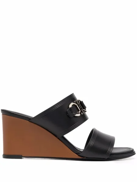 Sandale Ferragamo cu vârf deschis negru