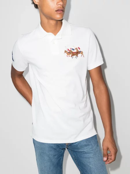 Siuvinėta polo marškinėliai Polo Ralph Lauren balta
