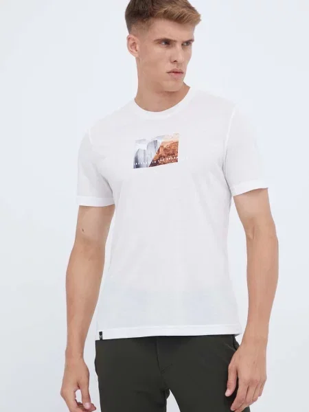 Спортна тениска Salewa Pure Design Dry с принт бежово