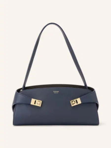 Ferragamo Kabelka Přes Rameno Hug East West tmavě / zlatá modrá