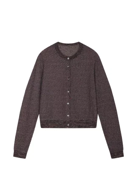 Decupat cardigan Jnby cu imprimeu geometric maro