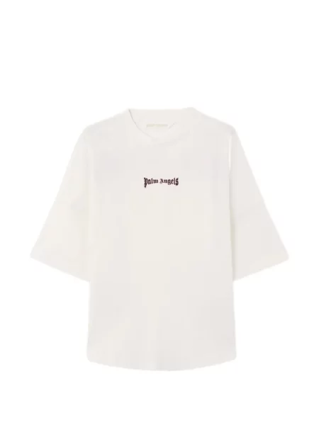 Tricou grafic Palm Angels cu imagine cu decolteu rotund alb