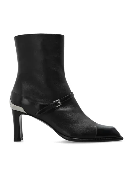 Buty do kostki Alexander Mcqueen skórzane czarne