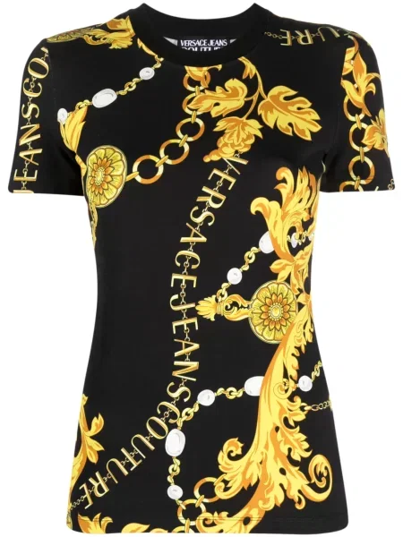 Tricou Versace Jeans Couture cu imagine negru
