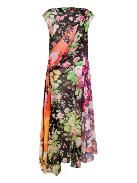 Rochie Moschino cu model floral cu imagine de costum negru