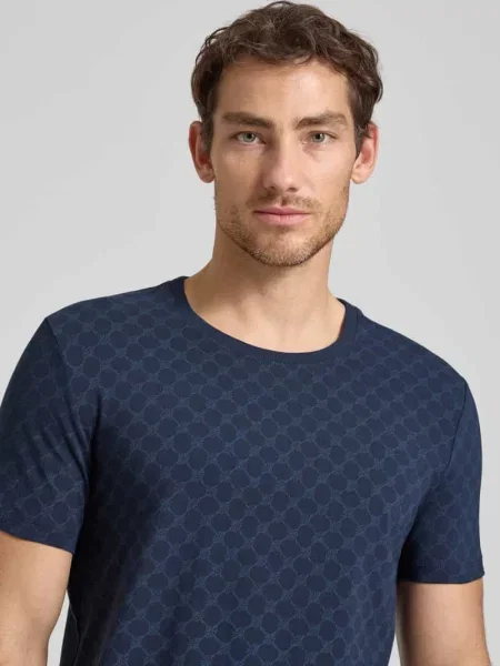 T-shirt z wzór z logo i okrągły dekolt Joop! Collection