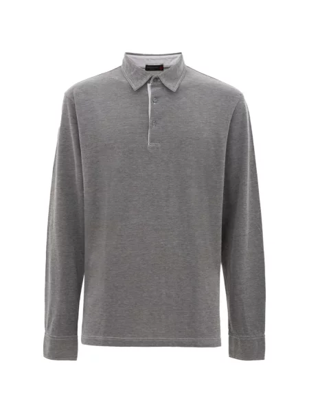 Lung tricou polo Corneliani gri