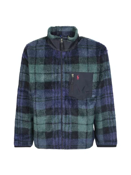 Dzianinowa bluza z kapturem Polo Ralph Lauren z kapturem niebieska
