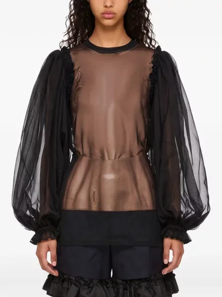Bluză Comme Des Garçons cu volane negru