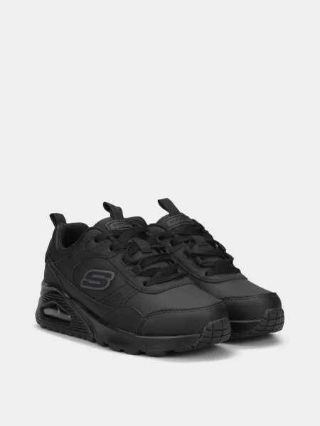 Дитячі Кросівки повсякденні Skechers UNO штучна шкіра чорний