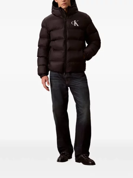 Geacă cu puf Calvin Klein cu imagine negru