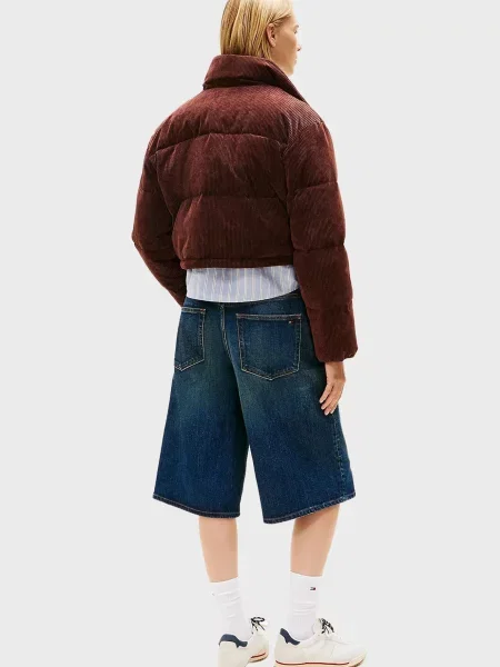 Вельветовая джинсовая куртка Tommy Jeans коричневая