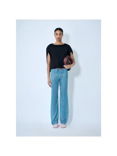 Spodnie Dries Van Noten niebieskie