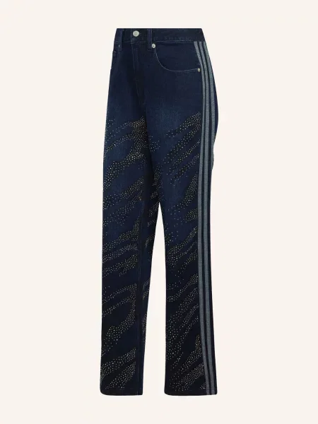 Adidas Originals Rovné Džíny Adilenium Season 6 S Ozdobnými Kamínky black/blue černé
