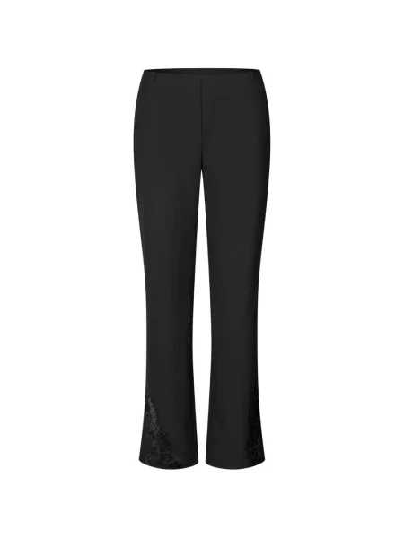 Pantaloni Samsøe Samsøe din dantelă negru