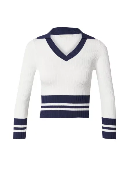 GUESS Pulover SYDNEY bleumarin alb