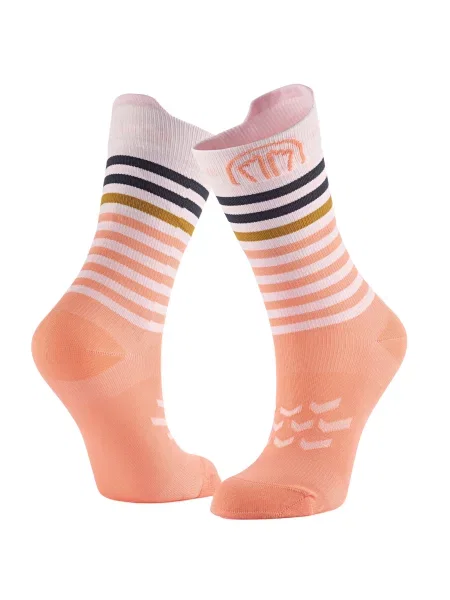 Skarpety do biegania kobieta Sidas Run Anatomic Light Crew Lady wysokosc goleni różowe