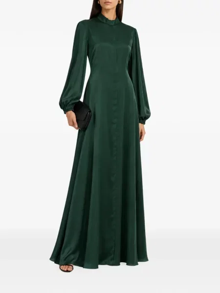 Rochie maxi Raquel Diniz cu funde verde