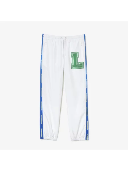 Lacoste Spodnie Dresowe Holiday Unisex Z Nadrukiem Regular Fit białe