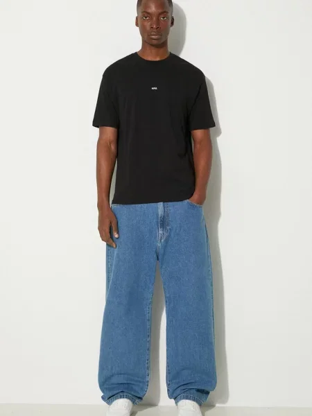 Футболка A.P.C. t-shirt boxy micro logo GOTS однотонна чорний