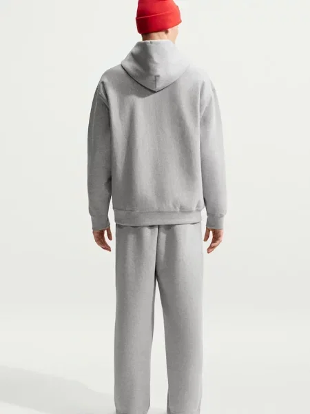 Nike Sportswear mikina s kapucňou pánska s bavlnou Solo Swoosh sivá