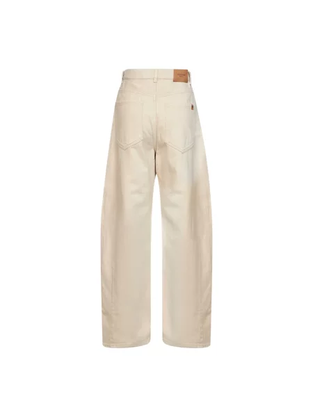 Szerokie jeansy Weekend Max Mara beżowe