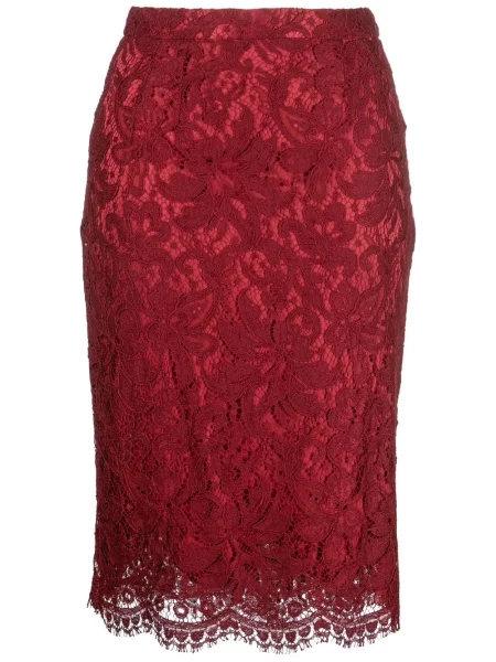 Krajkové pouzdro pouzdrová sukně Dolce & Gabbana Pre-owned červené