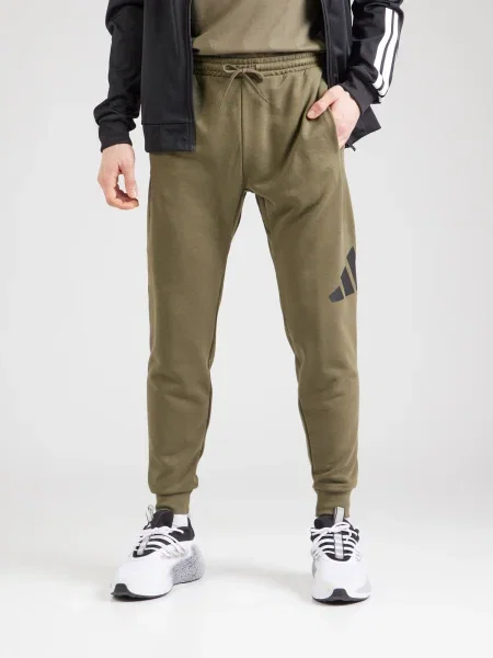 ADIDAS SPORTSWEAR Sportinės kelnės rusvai žalia juoda