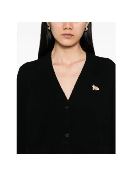 Kardigan Maison Kitsune wełniany czarny