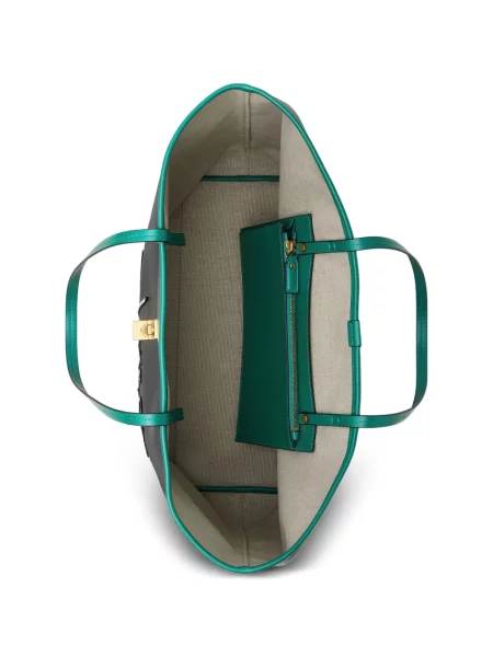 Geantă shopper Versace din canvas negru
