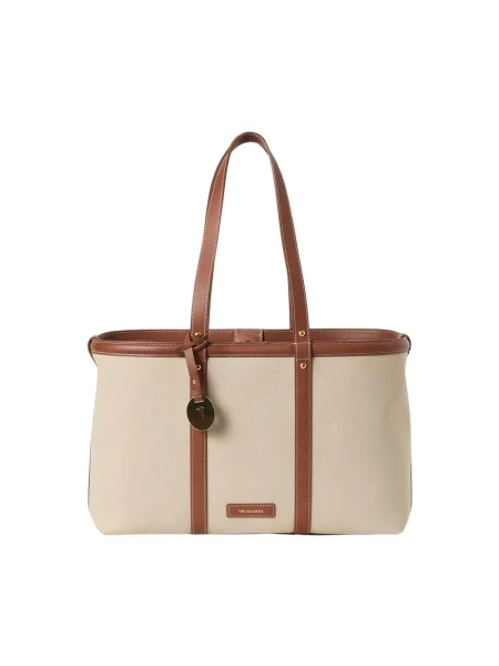 Shopperka Trussardi skórzana brązowa