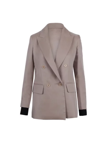 Lniana lniana marynarka Max Mara różowa