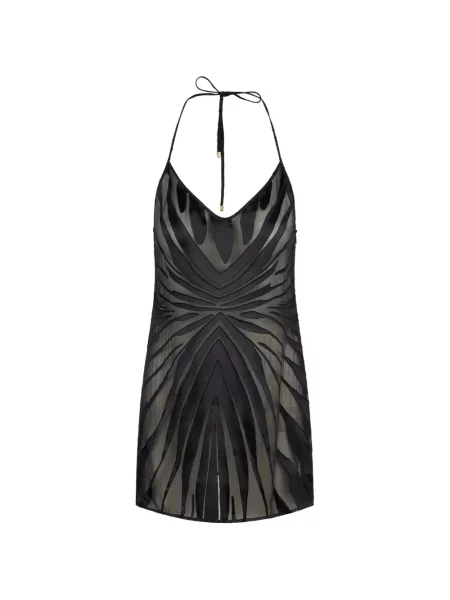 Rochie mini Roberto Cavalli cu gât halter negru