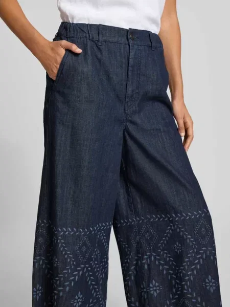 Jeansy z szerokimi nogawkami z czystej bawełny model LAMPADA' Weekend Max Mara niebieskie