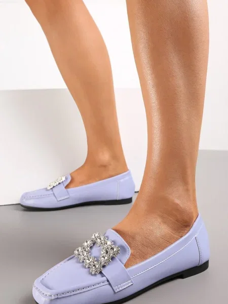 Mocasini Platforma Mov Celeshta cu Pietre