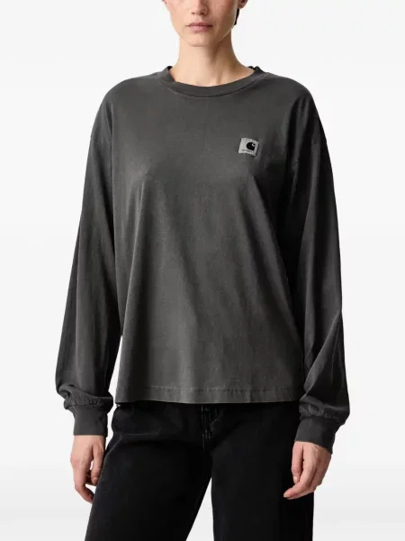 Lung tricou Carhartt Wip cu autograf negru