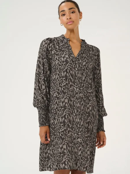 Kaffe Rochie Mathilde gri / gri taupe negru